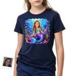 Personalized Mermaid Girl Youth T-Shirt | Custom Underwater Adventure Tee Girl's T-shirts www.customywear.com 5
