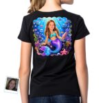 Personalized Mermaid Girl Youth T-Shirt | Custom Underwater Adventure Tee Girl's T-shirts www.customywear.com 7