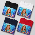 Personalized Mermaid Girl Youth T-Shirt | Custom Underwater Adventure Tee Girl's T-shirts www.customywear.com 8