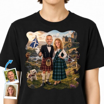 Personalized Scottish Couple Shirts | Custom Scotland Gifts T-shirts for Couple www.customywear.com
