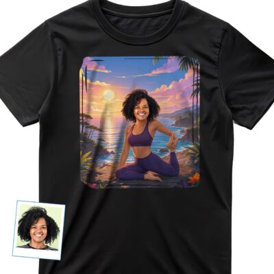 Personalized Women’s Beach Yoga Shirt | Custom Yoga Tee T-shirts for Women www.customywear.com 2