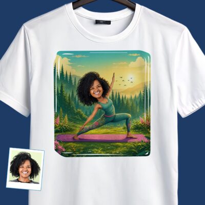 T-shirt de yoga personnalisé pour femme | T-shirt avec illustration de yoga personnalisée T-shirts pour femmes www.customywear.com 2