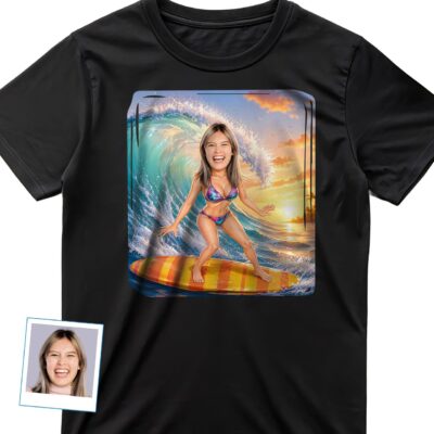 Surf Shop Tees – Personalized Beach Vibes T-shirts for Women www.customywear.com 2