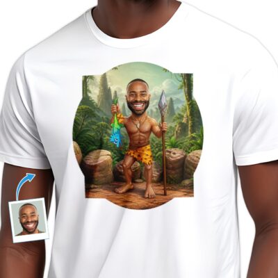 Transform Your Photo into Custom Caveman Shirt for Men – Personalized Tee T-shirts For Men www.customywear.com