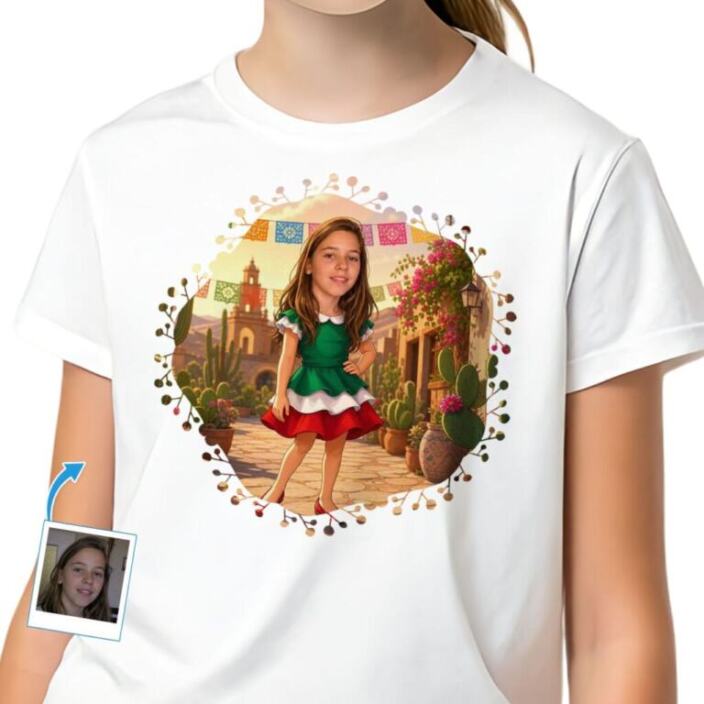 Transform Your Photo into Custom Youth Mexican Shirt Personalized Traditional Dress Tee (12)