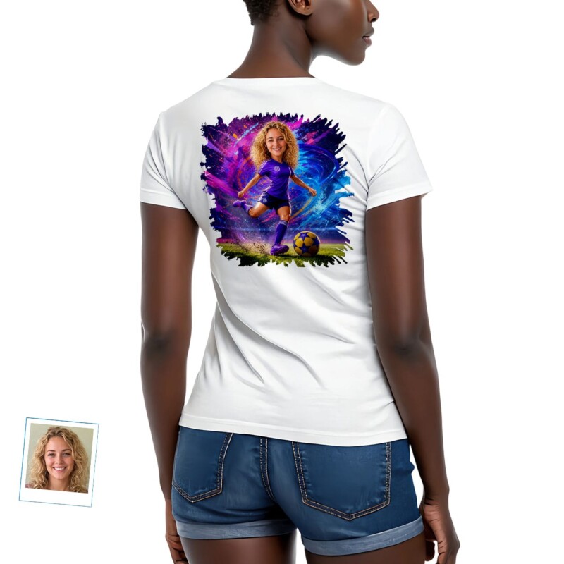 Women's Soccer Shirt Custom Designed Soccer T-Shirts for Women Personalized Sports Apparel (22) Camiseta de fútbol para mujer: Camisetas de fútbol personalizadas para mujer | Ropa deportiva personalizada